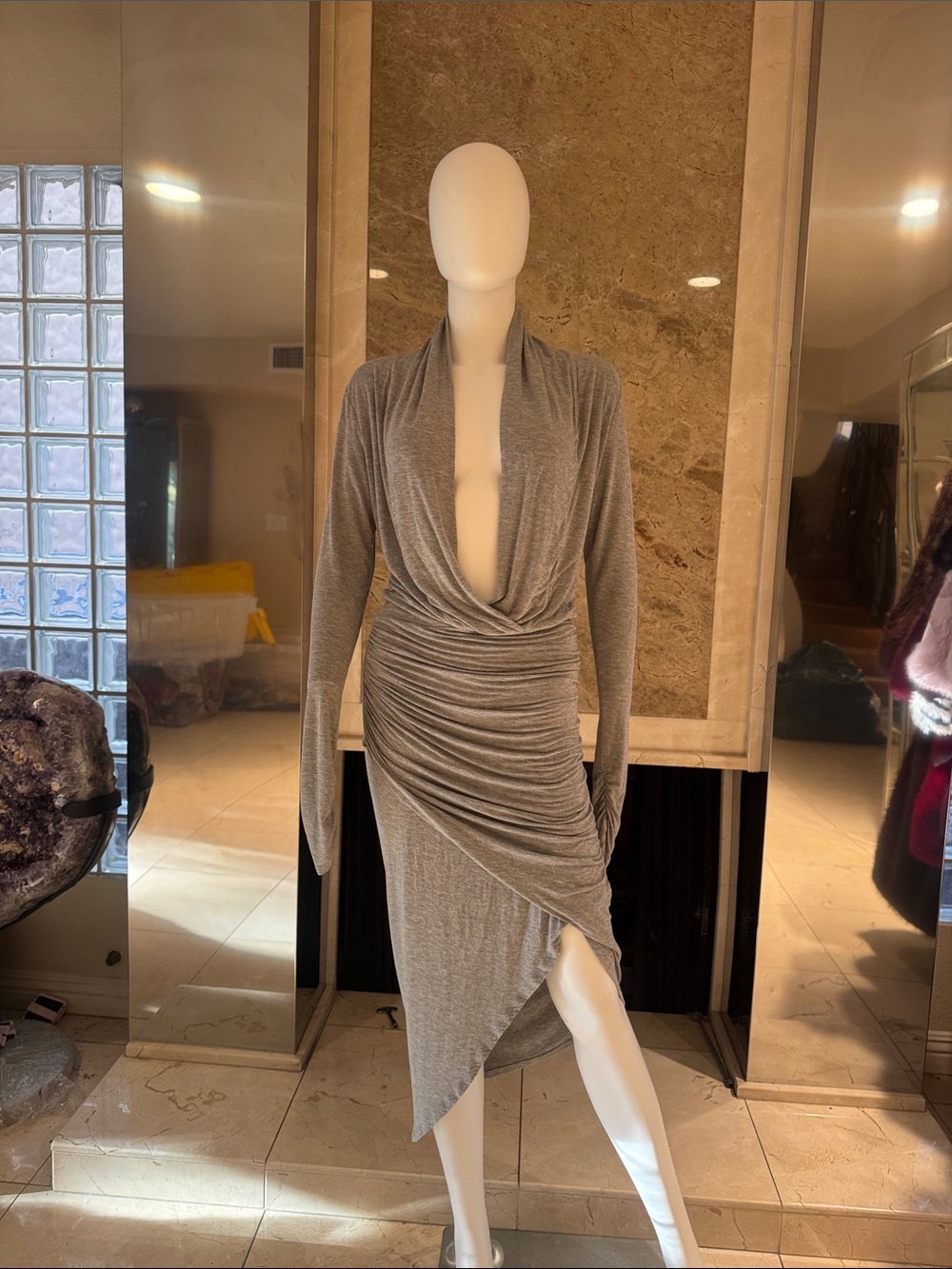 Guess Marciano Cowl Neck Super Soft Body Con Dress